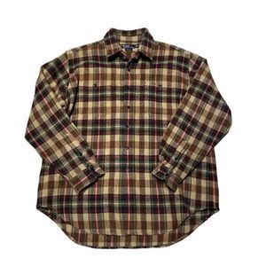 Vtg Ralph Lauren XL Thick Wool Plaid Button Up Shacket Flannel Alaskan Country